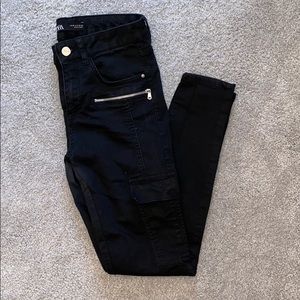 Zara Black Jeans w/ Silver Hardware